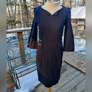 Seraphine Maternity Black Dress 4 Zipper Detail Stretch Goth Career Gwen Stefani